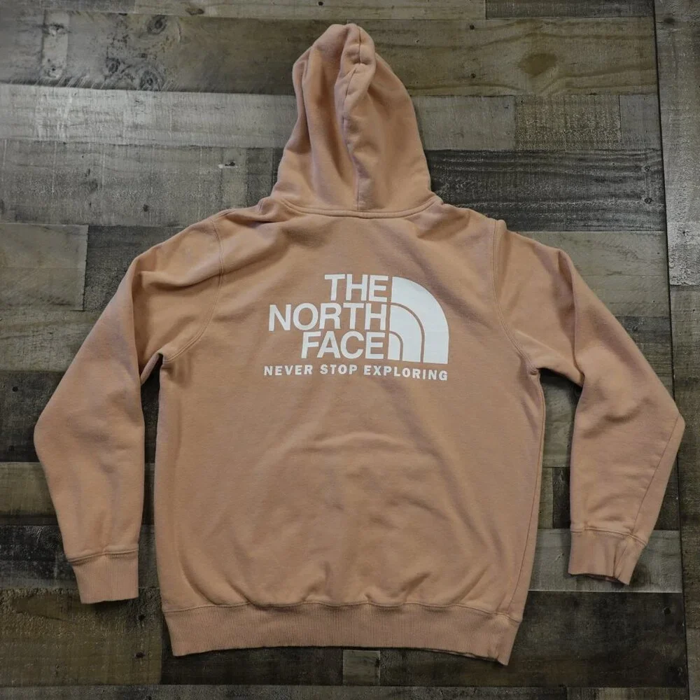 The North Face Logo Hoodie Men’s‎ Large Dusty Rose Fleece Pullover